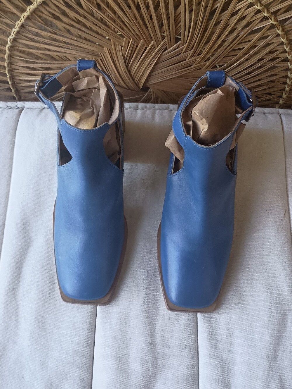 Free People Blue Leather Women's Ankle Boots_38 - Picture 4 of 8